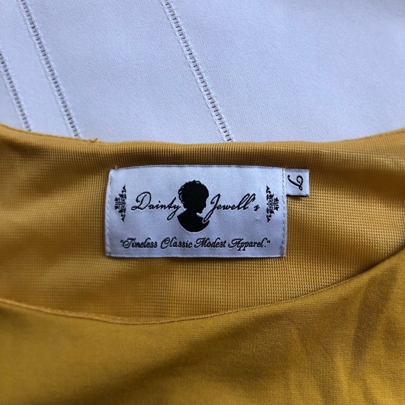 Dainty Jewells Yellow Bateau Neck Bell Sleeve Dress - Picture 5 of 16